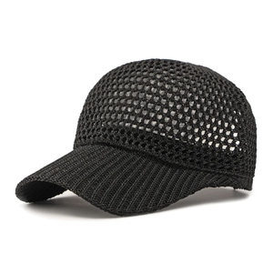 Gorra de béisbol unisex de malla de 6 paneles, color sólido, transpirable, ajustada, para adultos, uso casual, primavera, verano, sombrero para exteriores, gorras de malla al por mayor - Product Image 6