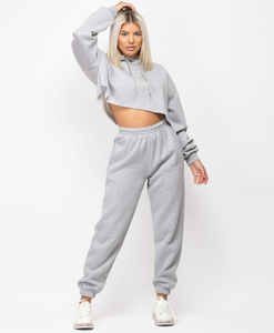 Conjuntos Deportivos Personalizados para Mujer, Sudadera con Capucha y Pantalones Gruesos de Algodón, Top Corto, Chándal Holgado a la Moda - Product Image 4