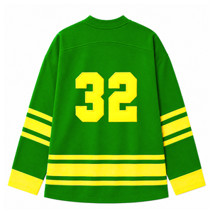 Camiseta de Hockey sobre Hielo de la Hermandad Chi Eta Phi, Verde y Amarilla, Malla de Poliéster, Absorbe la Humedad, Rendimiento Atlético, Ropa Deportiva - Product Image 4