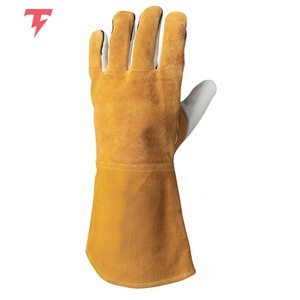 Guantes de Soldadura de Cuero Resistentes al Agua, Transpirables, con Forro de Algodón, Protección Contra Salpicaduras de Metal Fundido, para Uso TIG, Venta al Por Mayor - Product Image 4