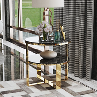 Table d'appoint moderne à 2 niveaux en acier fait main, noire, pour salon, salle de séjour, bureau, hôtel, hôpital - Meubles écologiques pour la maison