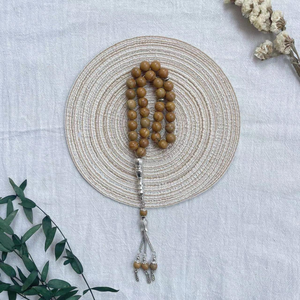 Rosario Musulmán, Cuentas de Oración Islámicas de 8/10 mm, Cuentas de Piedra con Diseño de Madera Árabe, Joyería Turca, Tasbeeh, Misbaha, Sibha, Tasbih, Tesbih - Product Image 5