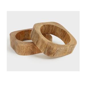 Anneau de serviette en bois d'oiseau, décoration de table en bois de manguier, accessoire de table écologique pour la maison et les fêtes - Product Image 4