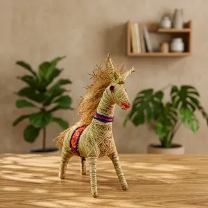 Decoración de Mesa de Estilo Bohemio Rústico Hecha a Mano con Paja, para el Hogar, para Sala de Estar, Uso en Interiores - Product Image 4