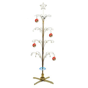 Ensemble de 2 supports de présentation de Noël pour la maison, design attrayant, très vendus, éclairage LED, finition métal noir et or - Product Image 5