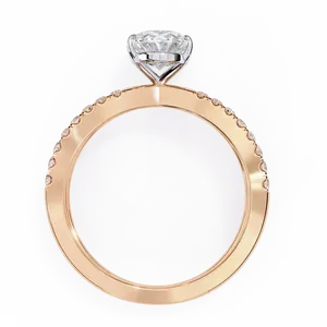 Bague de fiançailles en diamant de laboratoire ovale de 1,25 ct, or massif 18 carats, certifiée IGI, double sangle en X, pavé VVS E-F - Product Image 4