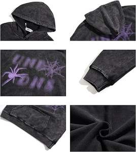 Sudaderas con Capucha para Hombre, Estilo Vintage, Lavado Ácido, Teñido Liso, Tejido Grueso, Poliéster y Algodón, Diseño Personalizado, Estilo Urbano - Product Image 4