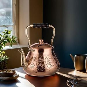 Copper <b>Tea</b> <b>Kettle</b> Eco-Friendly Heat-Resistant Luxury Traditional Stovetop Design Kitchen Decor Home Brewing Enthusiasts - Product Image 3