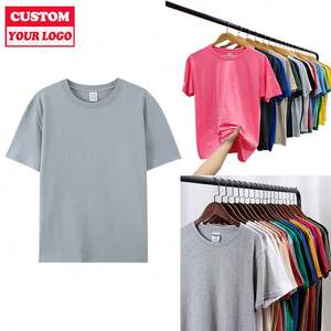 T-shirt vierge 100 % coton à col court, anti-boulochage, avec motif lettres sérigraphiées personnalisées, haute qualité, pour hommes et femmes, DDP, 2026 - Product Image 1