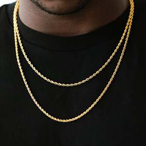 Unisex 925 Sterling Silver 22k Gold Plated Cuban <b>Chain</b> Necklace Hip Hop Everyday Wear - Product Image 5