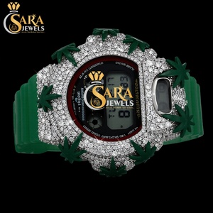 Reloj mecánico analógico VVS de lujo con banda de 20mm, moissanita helada, Diamante con tachuelas, busto de Hip Hop, correa de goma, reloj antiguo cuadrado - Product Image 1