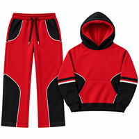 Ensemble de survêtement décontracté Nexfit personnalisé pour homme, avec sweat à capuche et pantalon de jogging, en polaire color block 100 % coton, grandes tailles, vente en gros OEM ODM