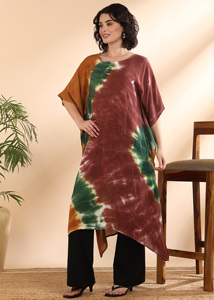 High Quality Designer Rayon <b>Kaftan</b> Tie Dyed <b>Summer</b> Daily Wear Regular Fit Sweetheart neck at Best Price by Supplier - Product Image 2