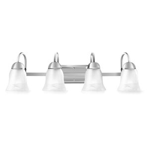 Lampada da Bagno a 4 Luci LED con Finitura Nichel Spazzolato per Illuminazione del Mobile del Bagno - Product Image 1