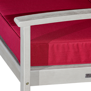 Sedia a dondolo Eucalyptus con cuscini bordeaux e finitura grigio legno di recupero - Product Image 5