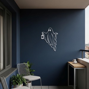 งานศิลปะติดผนังโลหะลายผี ตกแต่งฮาโลวีน เหมาะสำหรับติดผนังทางเข้าเพื่อต้อนรับแขกอย่างมีสไตล์สุดหลอน และใช้ในร้านกาแฟและร้านค้า - Product Image 4