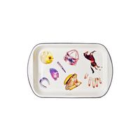 Nouvel arrivage : Plateau de service en métal émaillé, style vintage, décoratif, pour la maison et la cuisine, utilisation intérieure et extérieure, motif personnalisé