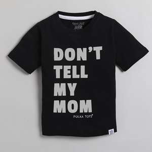 T-shirt manches courtes Polka Tots Dont Tell My MOM Print-Noir - Product Image 1