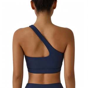 Sujetador deportivo de yoga para mujer con espalda cruzada, transpirable, de soporte ligero, cuello redondo, color gris liso, top de alto soporte, sujetadores personalizados - Product Image 6