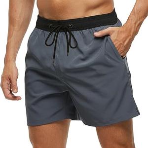 Shorts de bain pour hommes, nouveau design, prix de gros, séchage rapide, polyester, uni, pour adultes, shorts de fitness - Product Image 6