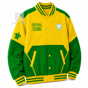 Custom Chi Eta Phi Sorority Windbreaker embroidered logo green & yellow Casual Style for female with polyester lining - Product Image 2