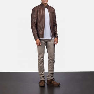 Men's <b>Slim</b> <b>Fit</b> Genuine Leather Stand Collar Hooded <b>Jacket</b> Custom Sizes S-XXXL High Quality for Autumn Winter Casual Windproof - Product Image 3