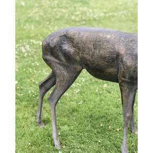 Escultura de Cierva de Bronce, Decoración para Jardín o Granja, Figura de Reno de Tamaño Real - Product Image 4