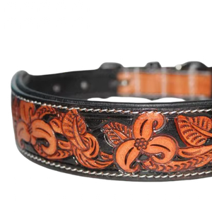 Collier pour chien en cuir western fait main, style cowboy, fournisseur en gros de Divine International India - Product Image 1