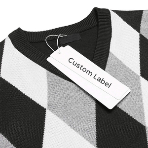 Men's Acrylic Letter Vest Sweater V-Neck Sleeveless Pullover Anti-Wrinkle Anti-Shrink Heather Color Space <b>Dye</b> Autumn ODM Knitted - Product Image 5