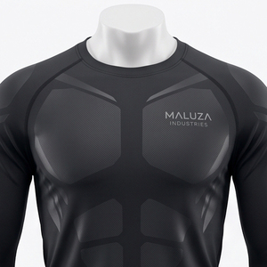 Wholesale OEM <b>Mens</b> Athletic <b>Compression</b> Shirt Knitted 100% Cotton Short Sleeve Breathable Elastic Bodybuilding Muscle Fit - Product Image 3
