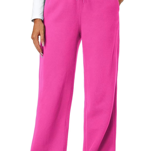 Hot Sale Pink Wide Leg Jogger Pants Mid Waist Elastic Loose Fit Full Length Casual <b>Fleece</b> Eco-Friendly Quick Dry 280g <b>Women's</b> - Product Image 3