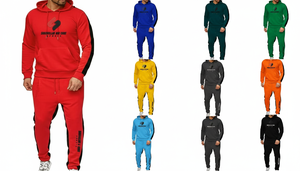 Ensemble de survêtement pour homme, streetwear d'hiver, respirant, uni, sweat-shirt et pantalon de jogging, vêtements de sport décontractés, deux pièces, 100% coton - Product Image 6