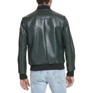 Men's Custom Logo Cow Skin Leather <b>Jacket</b> Solid Color Streetwear With Stand Collar New Condition Fabric Online <b>jacket</b> for men - Product Image 3