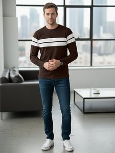 T-shirt à manches longues en tricot pour homme, imprimé uni automne, respirant, séchage rapide, logo personnalisable, style décontracté - Product Image 6