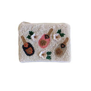 Woman Glass Beaded Wallet Custom <b>Pink</b> Xoxo Embroidered Coin <b>Purse</b> Handmade XOXO <b>Pink</b> Seed Beads Beaded Pouch by Needlework - Product Image 3