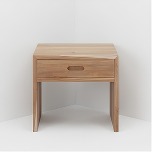 Solid <b>Wood</b> Nightstand Single Drawer Minimalist Bedside Table Natural Timber End Side Stand Bedroom <b>Storage</b> Furniture USA UK UAE - Product Image 1