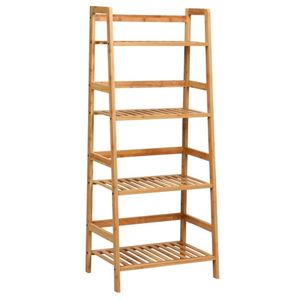 Scaffale per Piante in Bambù a 4 Livelli con Ringhiere, Stabile e Salvaspazio, Scaffali e Unità di Stoccaggio - Product Image 1