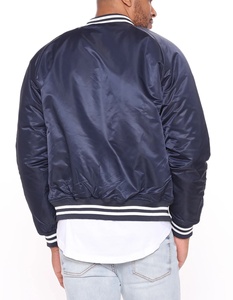 Customized Logo Printed Plus Size Baseball Jacket For <b>Men</b> Streetwear Satin Button Up Varsity College Baseball Jacket - Product Image 5