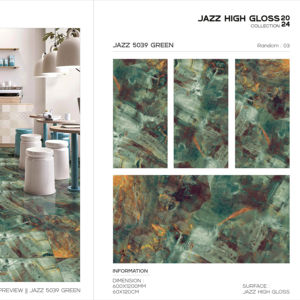Carreaux de porcelaine haute performance Jazz, surface haute brillance, 60x120cm, 600x1200mm, format 24x48, pour murs intérieurs de luxe - Product Image 1