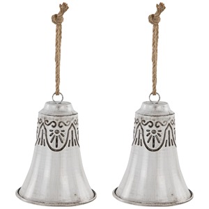 Ornement de cloche de Noël en laiton avec sangle en velours noir, forme ronde, décoration artisanale - Product Image 2
