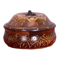 Boîte à chapati en bois de luxe, artisanale, écologique et durable, avec couvercle à rabat, design moderne, pour le rangement du pain et des roti