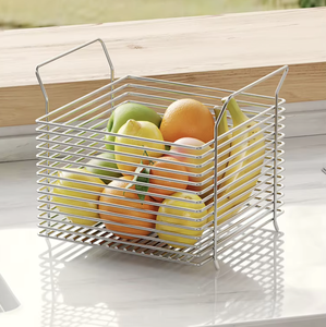 304 Stainless Steel Storage <b>Basket</b> Woven <b>Mesh</b> <b>Basket</b> Multipurpose Tote <b>Basket</b> Kitchen Bathroom Organizer - Product Image 4