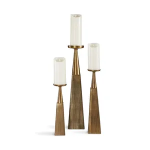 Support de bougie artisanal haut de gamme, finition dorée élégante, en bambou, style colonne, pour Noël – Fournisseur OEM/ODM d'usine exportatrice - Product Image 1
