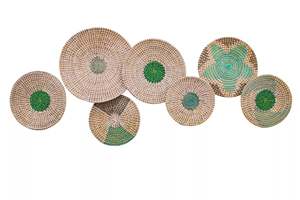 Assiette murale artisanale en jonc de mer, tissée naturellement, écologique, pour décoration d'anniversaire, artisanat, maison, hôtel, complexe hôtelier, cadeau - Product Image 2