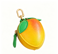 Porte-monnaie porte-clés fin en cuir PU, motif fruits (fraise, citron, avocat), mignon, de luxe, écologique, mini, design, portefeuille léger