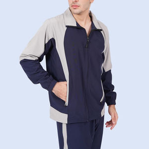 Conjunto deportivo informal de poliéster y nailon para hombre, transpirable, resistente al viento, de alta elasticidad, con logotipo personalizado, para correr. - Product Image 4