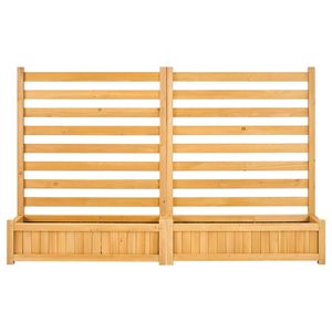 Pantalla de privacidad de madera maciza para exteriores con 2 maceteros, 36 x 45 pulgadas, valla para aire acondicionado, 2 paneles de listones, valla de privacidad de madera para almacenamiento - Product Image 1