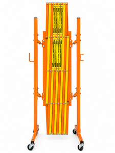 Clôture de sécurité accordéon extensible en métal jaune LIPHOCO 5m x 1420mm, barrière mobile - Product Image 3