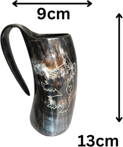 Mug en corne de buffle naturelle fait main, motif animal sculpté, pour l'occasion de Noël - Product Image 5