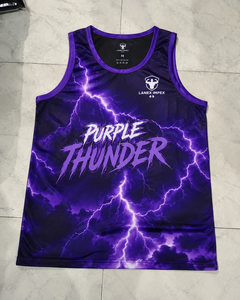 Custom Purple Lightning Print Gym Tank Top for Men 3D Sublimation Bodybuilding <b>Stringer</b> <b>Vest</b> Sleeveless Fitness Sportswear OEM - Product Image 6